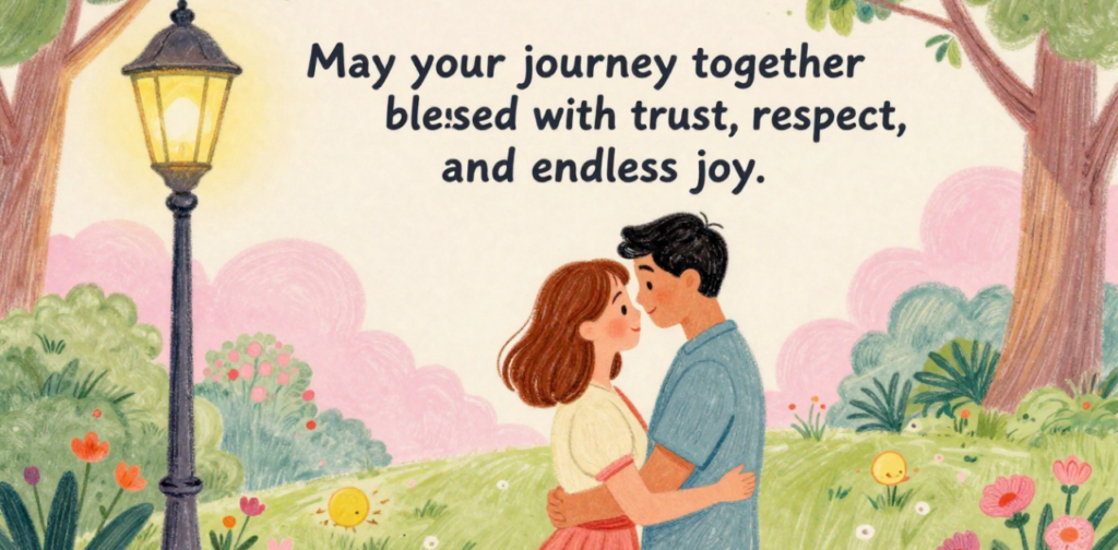 Marriage wishes to sister and her new spouse with heartfelt blessings, love, and happiness for their married life