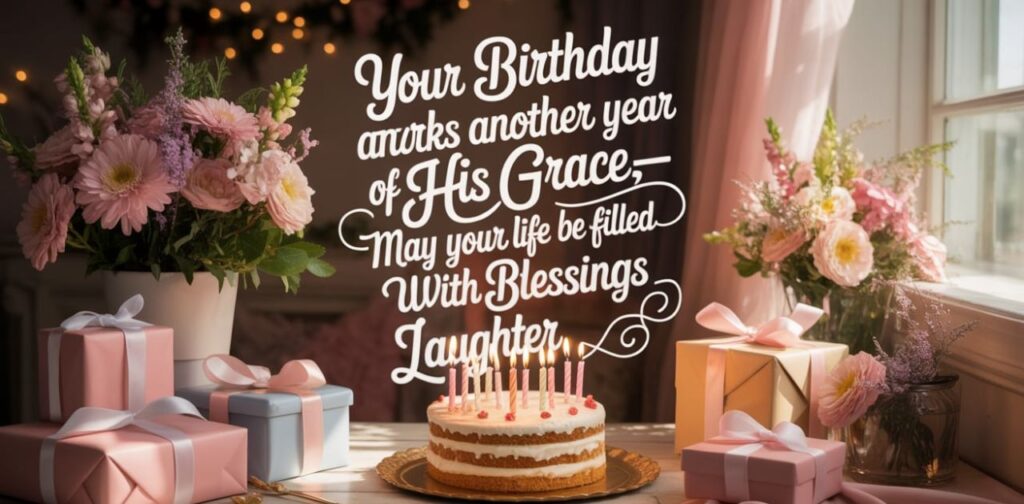 May God Bless You Messages for Birthday Wishes, featuring a colorful and cheerful card with blessings and celebration.