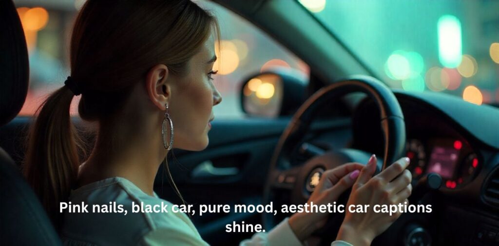 Stylish young woman posing with her new car, perfect for Instagram posts with fun and empowering captions