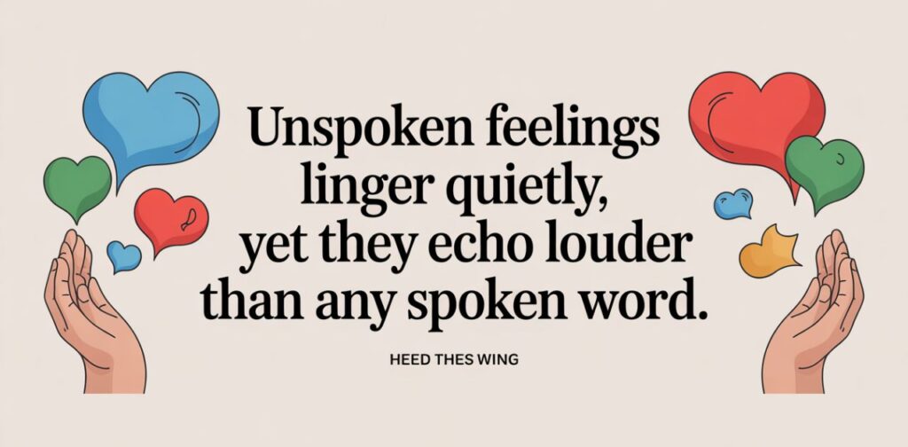 Powerful insights into silence and deep emotions that often go unspoken.