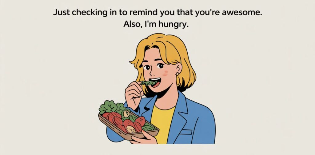 Collection of funny random things to say in a text, featuring random funny texts to send out of nowhere to make friends laugh.