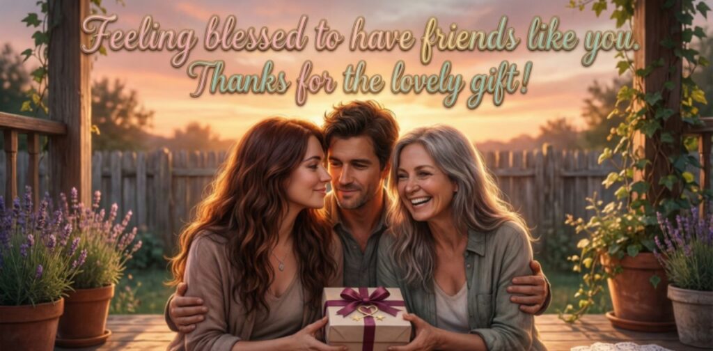 Heartfelt thank you for an unexpected gift from friends message
