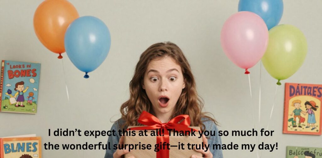 Short message expressing gratitude for an unexpected gift