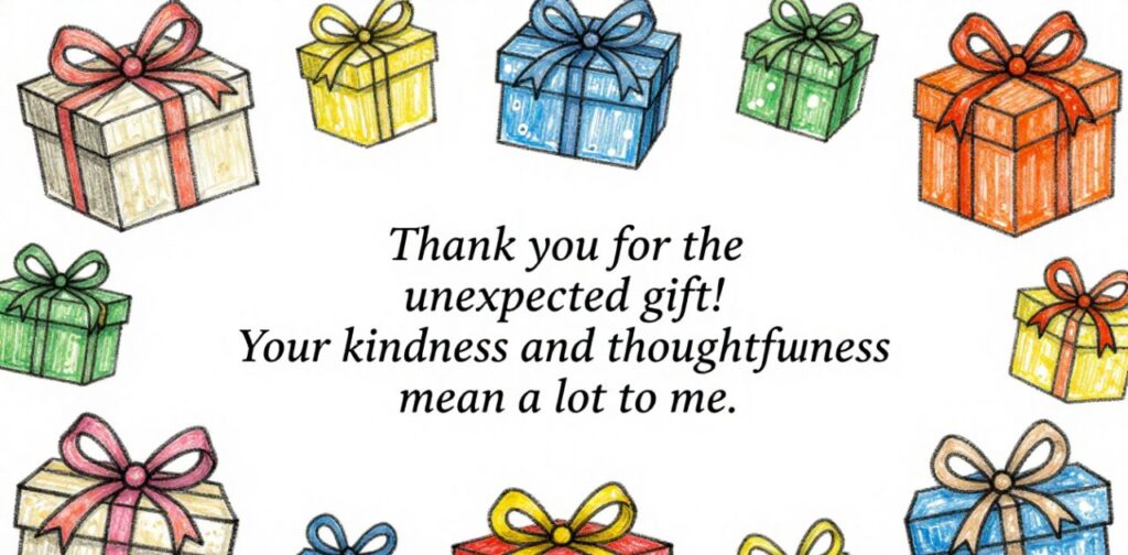 Short message expressing gratitude for an unexpected gift