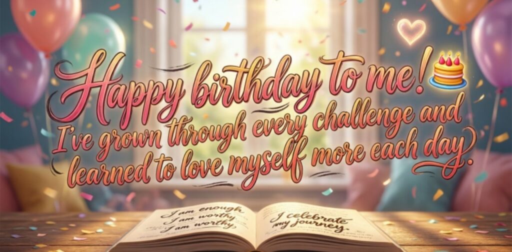 Unique birthday wishes for myself celebrating individuality, self-love, growth, and personal milestones