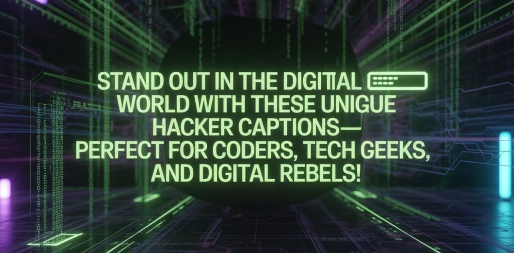 Unique hacker Instagram captions to showcase coding skills, tech vibes, and creative hacker style.