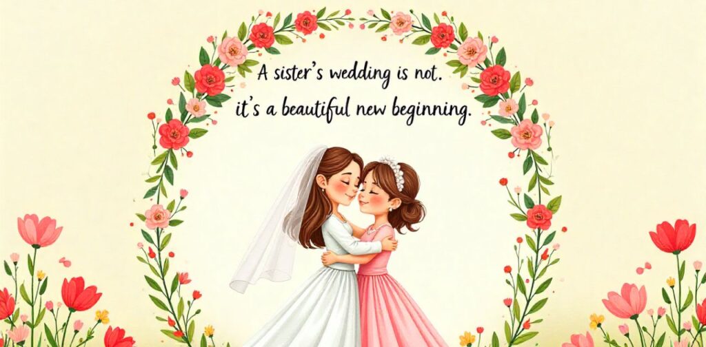 Unique sister marriage quotes with heartfelt, emotional, and meaningful lines for her wedding day