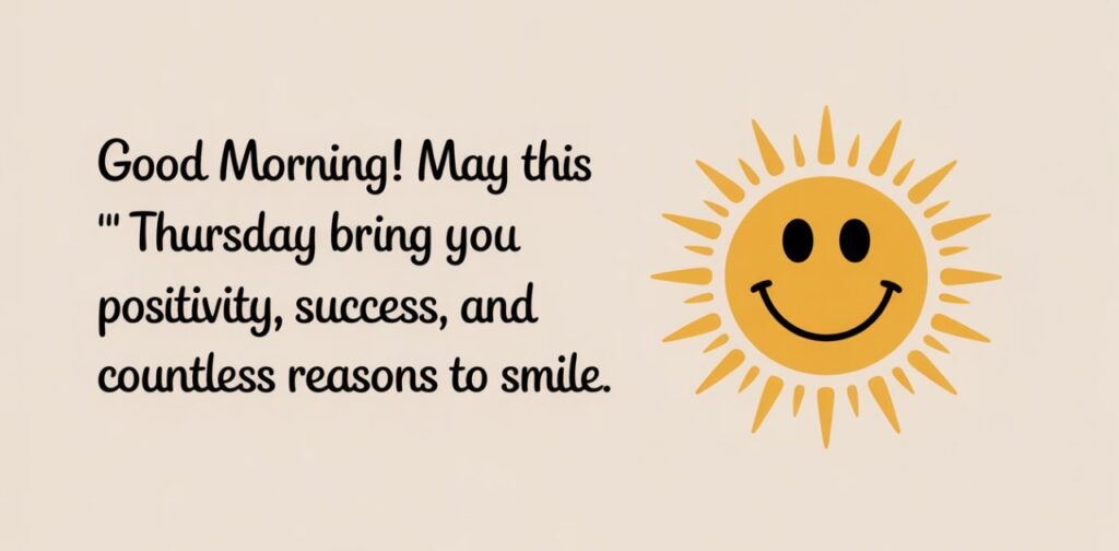Positive Good Morning Thursday Quotes: Inspirational message highlighting why sending Thursday morning wishes matters.