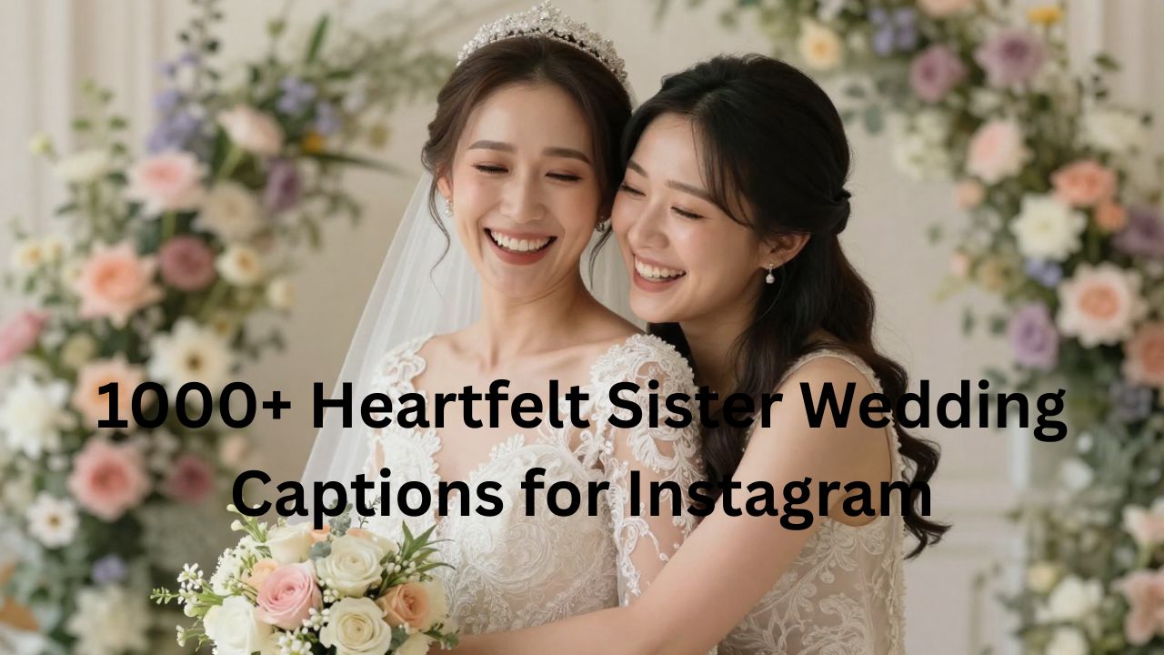 A collection of over 1000 heartfelt sister wedding captions for Instagram, perfect for celebrating your sister's special day with love and emotions.