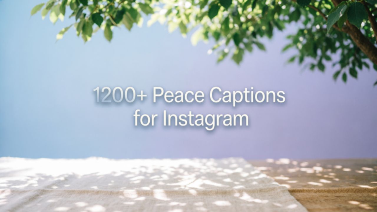 Peaceful and calming Instagram post featuring 1200+ captions designed to inspire mindfulness, serenity, and relaxation.