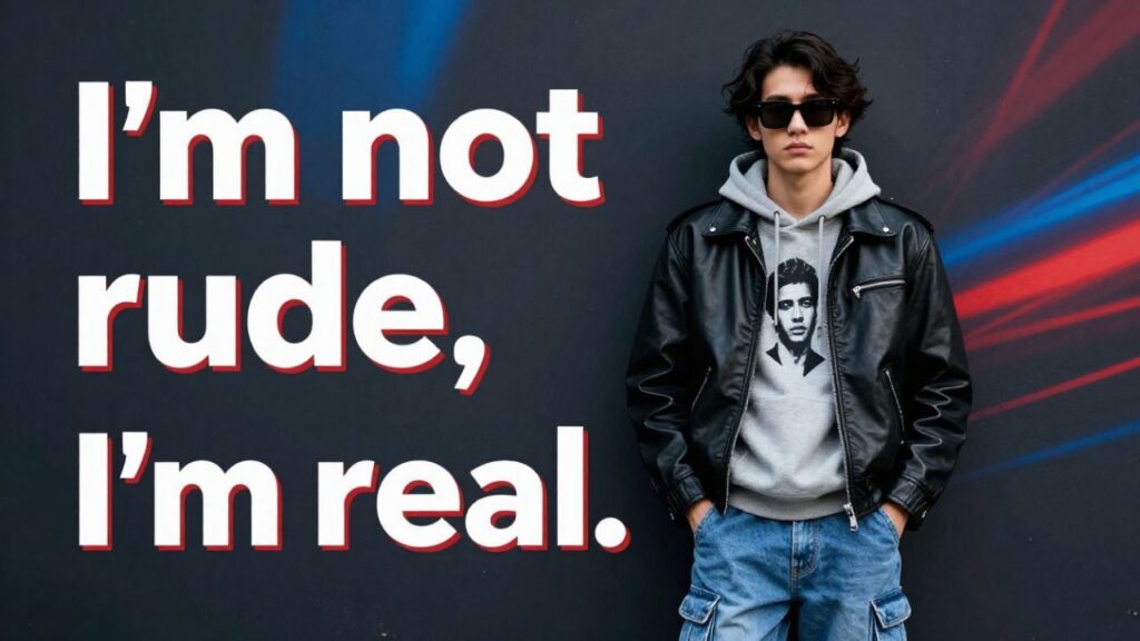 Confident person with strong attitude and bold expression, representing attitude tuff Instagram captions.