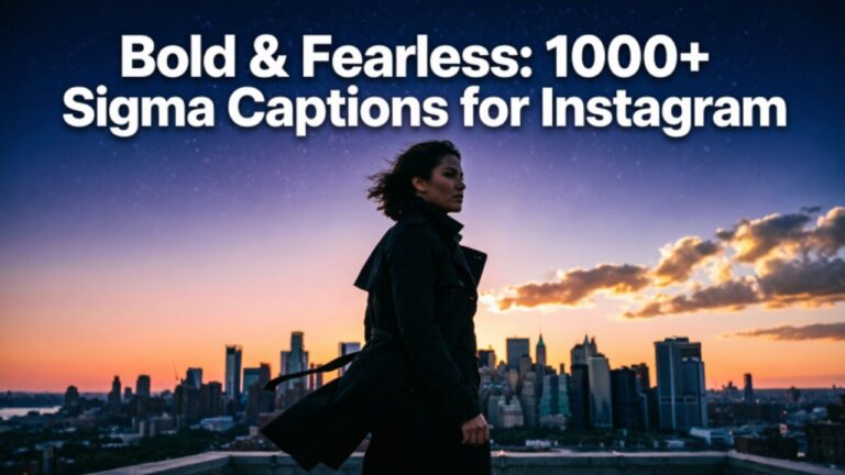 Bold & Fearless: 1000+ Sigma Captions for Instagram', featuring a modern and edgy design suitable for social media enthusiasts.