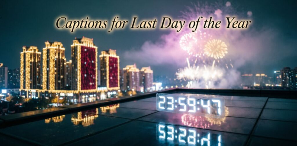 Captions for Last Day of the Year’, suggesting a collection of social media captions for New Year’s Eve or the final day of the year