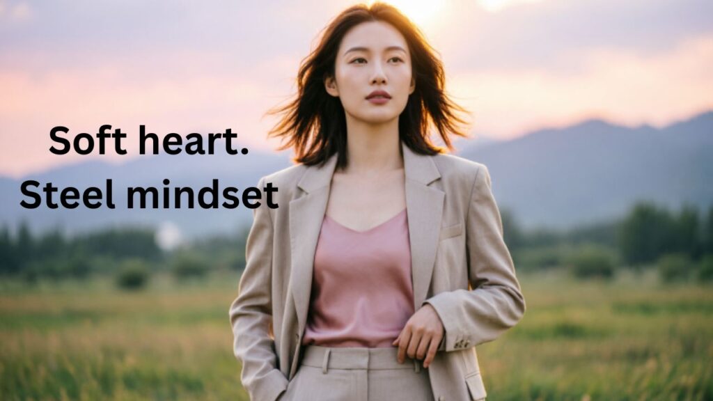 Captions for Sigma Female image showing a confident woman standing alone on a mountain at sunset with a strong and independent vibe
