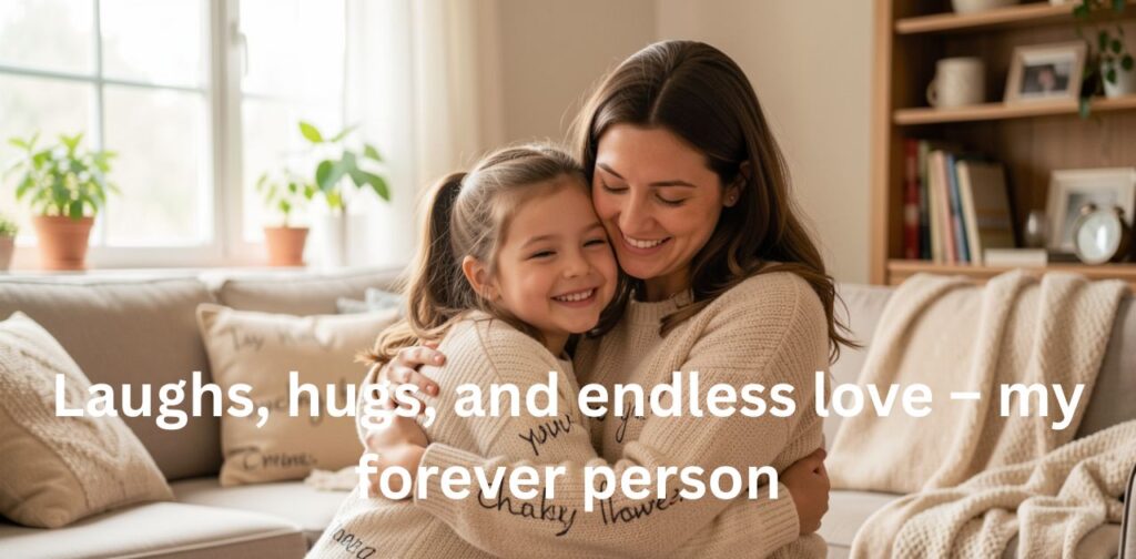 A heartwarming image of a mother and daughter sharing a joyful moment, highlighting their deep bond and love, perfect for posts about family connection and togetherness.