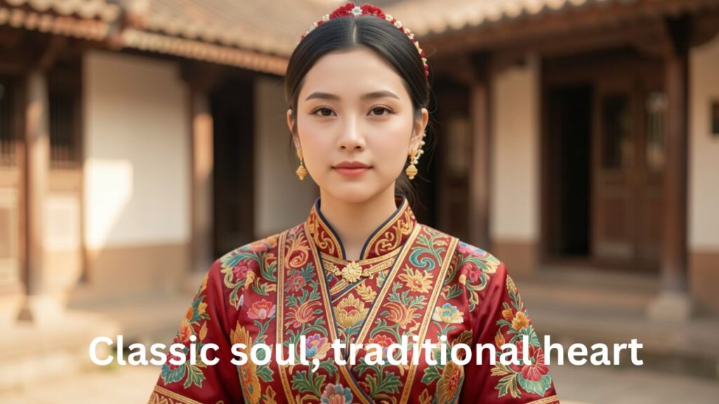 Traditional girl wearing ethnic attire, embodying timeless grace, cultural beauty, and classic elegance.