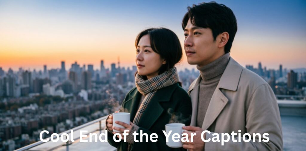 Cool End of the Year Captions’, suggesting a curated list of stylish or trendy captions for social media posts at the end of the year.