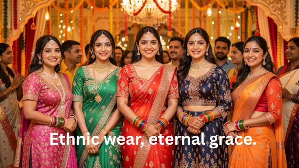 Desi girl wearing ethnic wear showcasing traditional style – Desi Ethnic Wear Captions for Girls