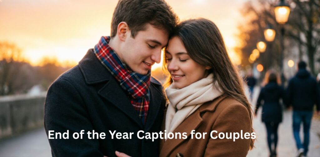End of the Year Captions for Couples’, suggesting a collection of romantic and heartfelt captions for couples celebrating memories and milestones at the end of the year.