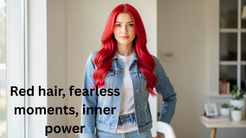 Young girl with vibrant red hair, perfect for Red Hair Captions for Instagram for Girls, showing shine, style, and confidence
