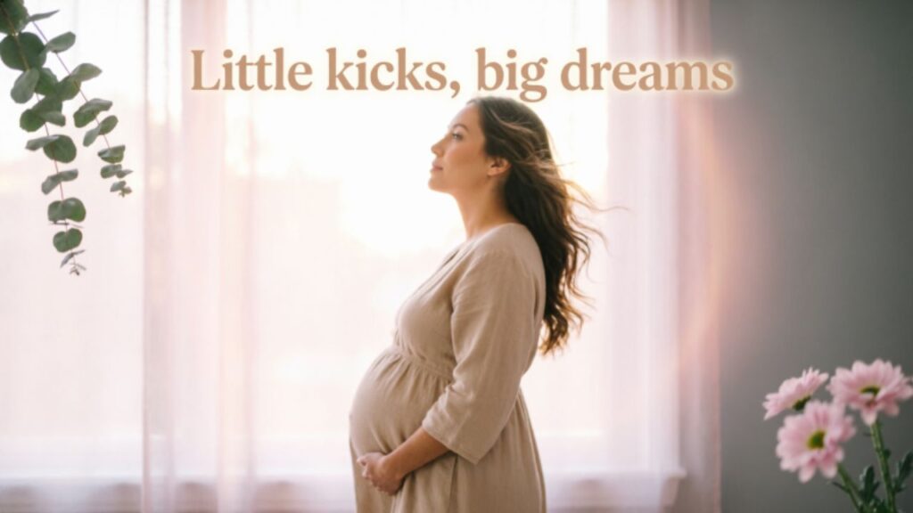 Short Captions for Maternity Shoot on Instagram” in soft pastel tones, representing sweet and simple pregnancy photo captions for expecting mothers.