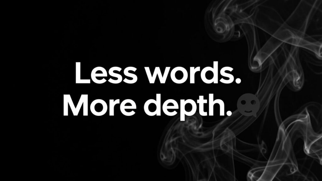 Minimal black background with bold white text reading “Short Dark Captions” in a moody aesthetic style, featuring soft shadows and a dramatic, minimalist vibe perfect for Instagram.