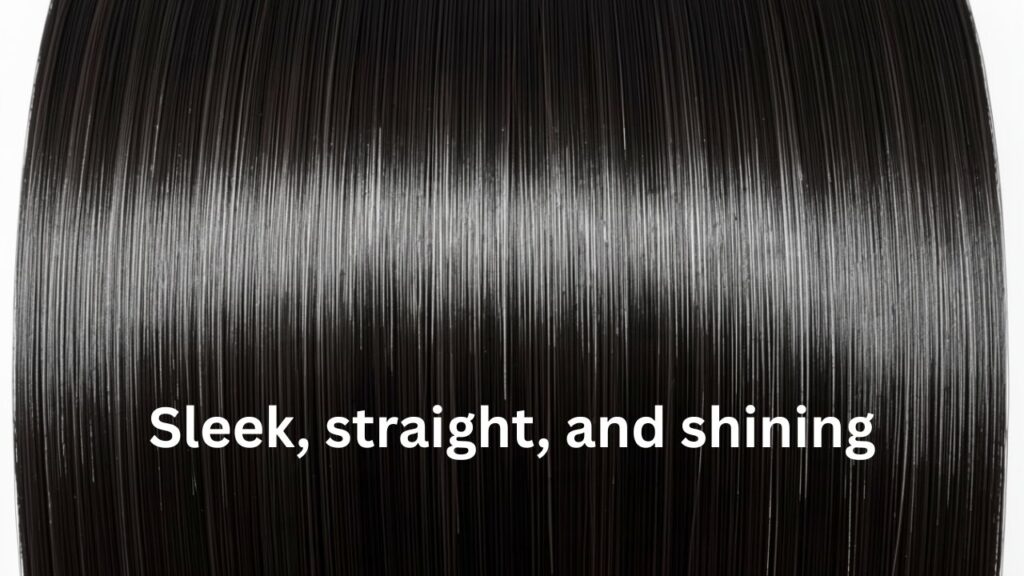 Close-up of straight, sleek hair, perfect for Straight Hair Captions for Instagram for Girls, showing shine, smoothness, and elegance.