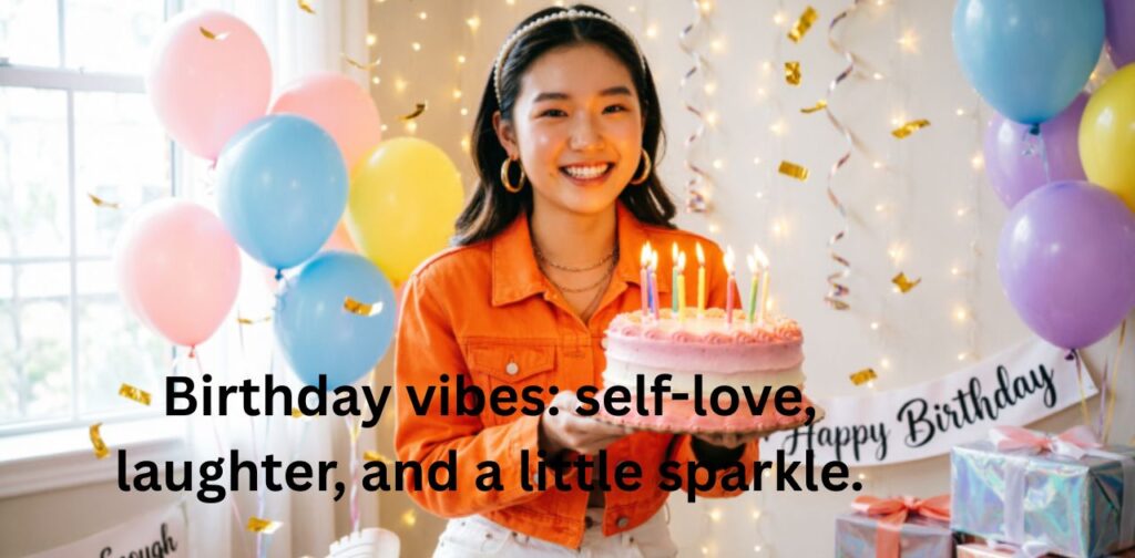 Unique Birthday Wishes for Yourself image featuring cheerful birthday vibes, perfectly representing Self Birthday Captions