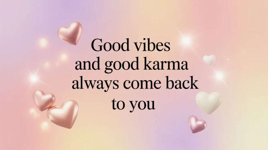 Cute Karma Captions for Instagram with sweet and positive quotes about kindness, love, and good karma energy.
