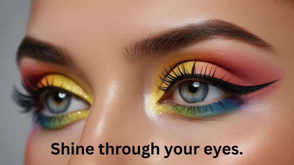 Eye makeup captions for Instagram showcasing bold, creative, and glamorous eye looks.