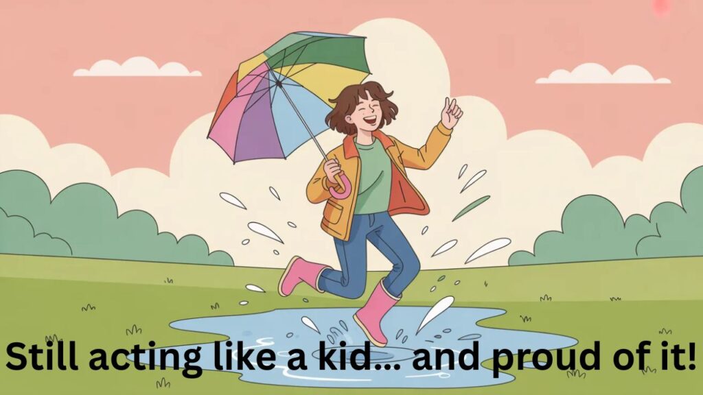 Funny Inner Child Captions for Instagram featuring playful, humorous, and lighthearted quotes that celebrate childhood silliness and carefree moments.