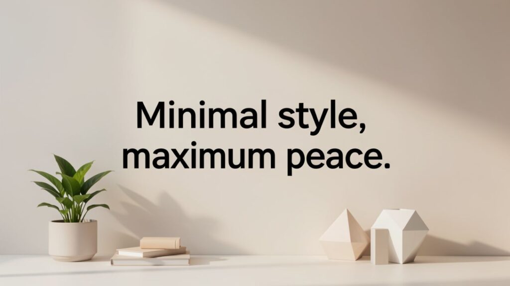 Minimalist design with neutral background and the text “Minimalist Simplicity Captions for Instagram”.