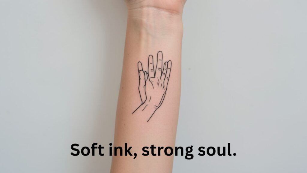 Short tattoo captions for Instagram with minimal black ink tattoo design
