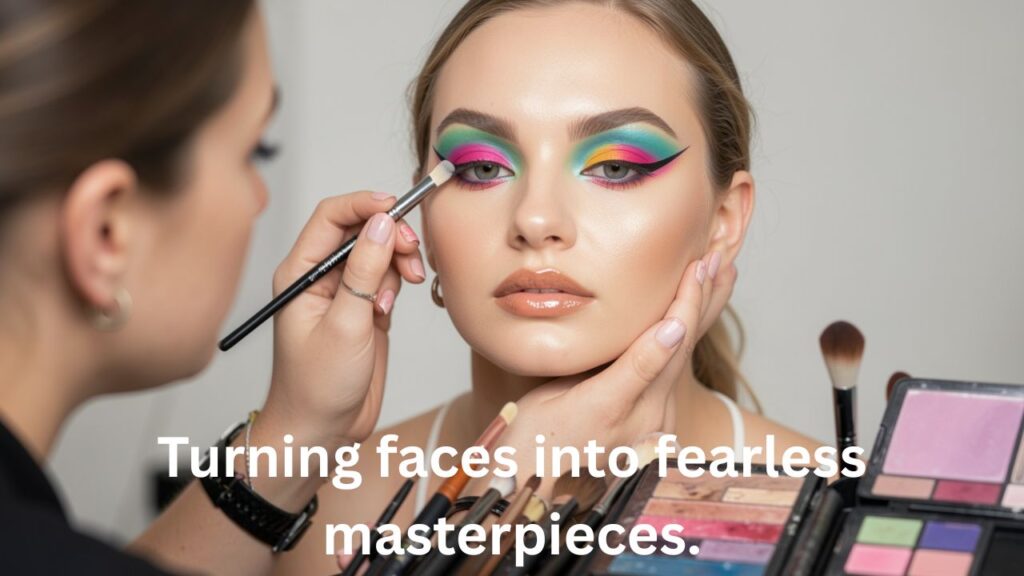 Unique makeup artist captions for Instagram highlighting creative beauty and glam looks.