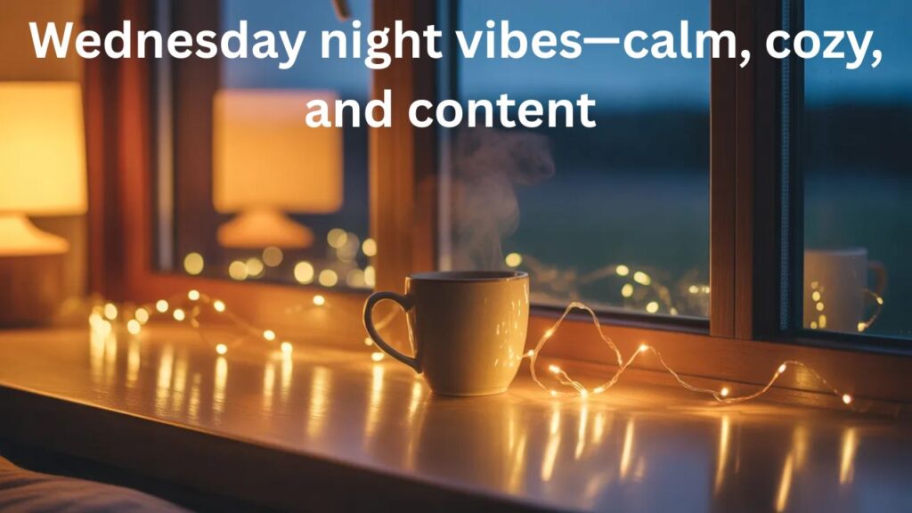 Wednesday night captions for Instagram capturing cozy midweek evenings, relaxed vibes, calm mood, and chill Wednesday night moments.
