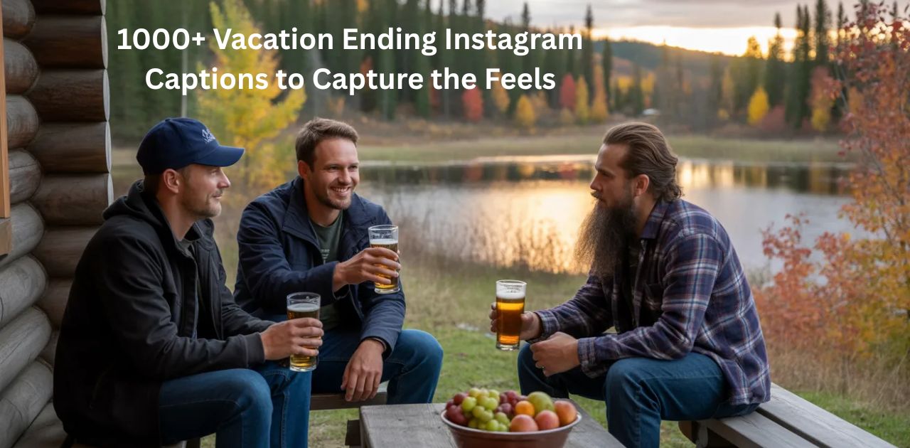 1000+ Vacation Ending Instagram Captions to Capture the Feels’ displayed as a title for social media caption ideas related to the end of a vacation.