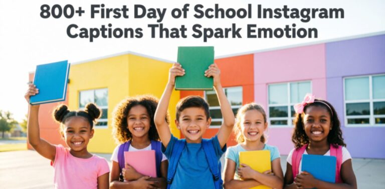 First Day of School Instagram Captions list with emotional and inspiring back to school moments