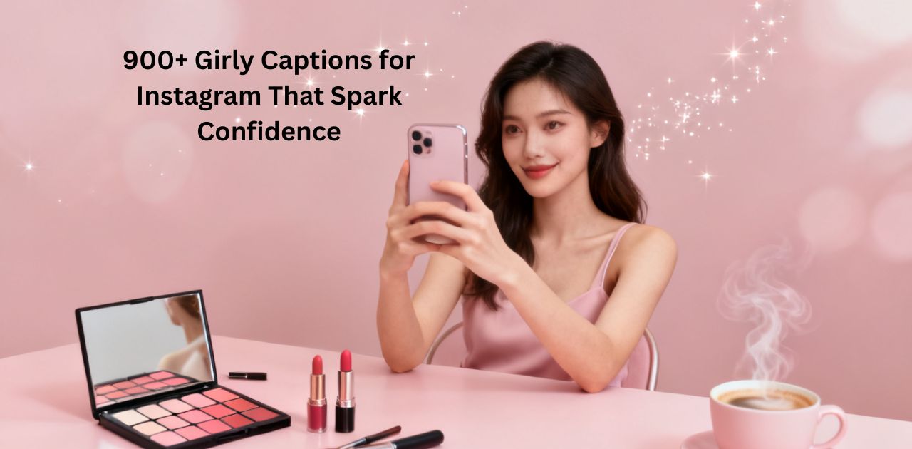 A collection of 900+ girly Instagram captions designed to boost confidence, express style, and add personality to social media posts.