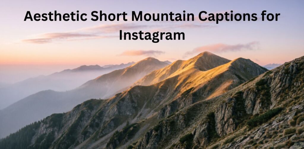 Aesthetic short mountain captions for Instagram with soft light and peaceful nature vibes