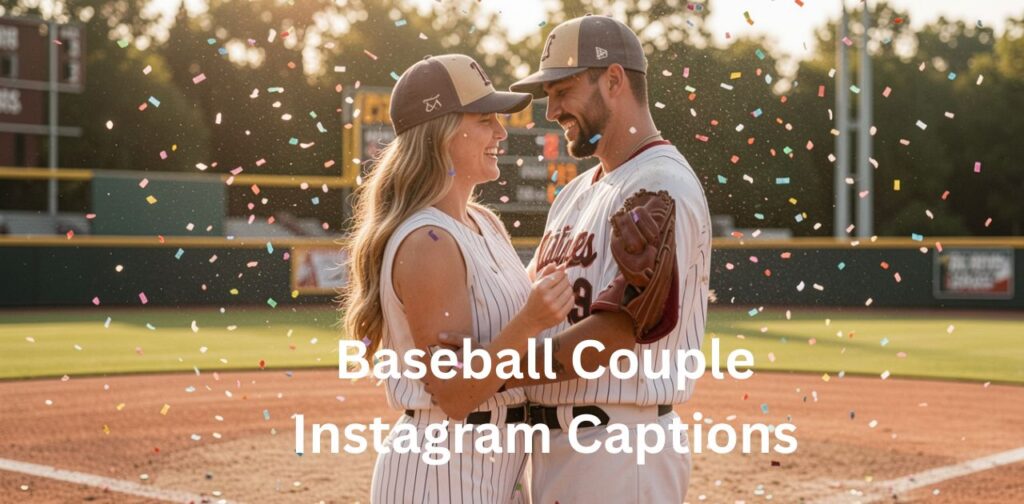 Baseball couple captions for Instagram with romantic stadium moments and game-day love vibes