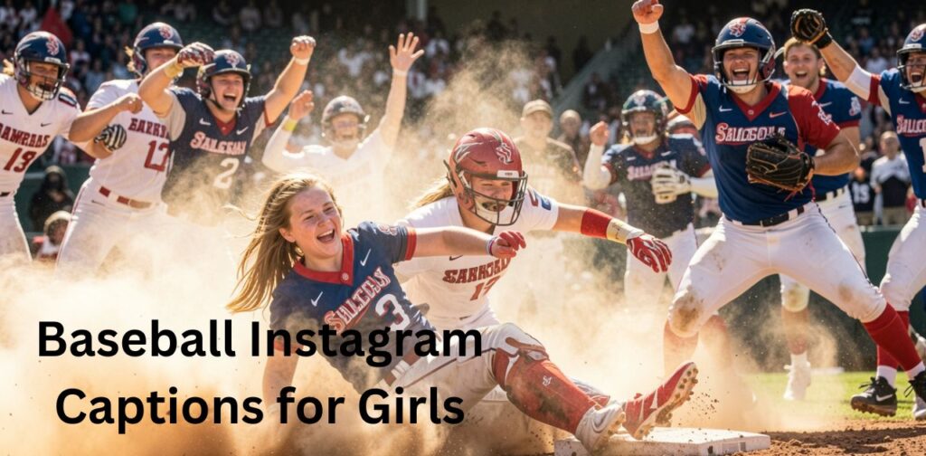 Baseball Instagram captions for girls with stylish poses, team spirit, and sporty vibes