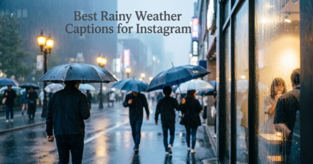 Best Rainy Weather Captions for Instagram – aesthetic rainy day vibes, cozy moments, and mood captions for Instagram posts
