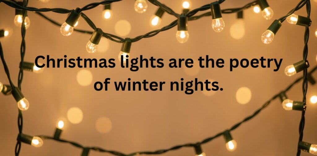 Christmas lights quotes for Instagram featuring festive sayings, holiday glow, and inspirational winter captions
