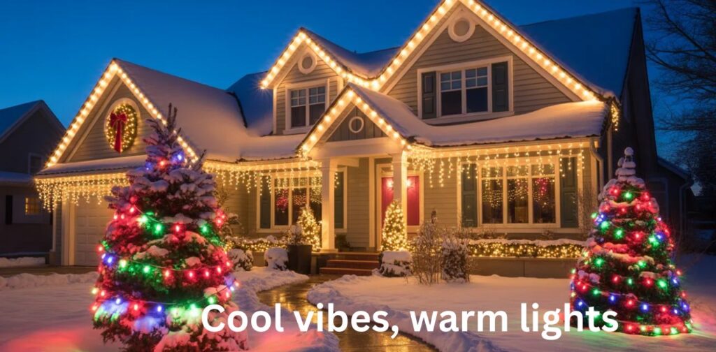 Cool Christmas lights captions with stylish festive glow, trendy holiday vibes, and aesthetic winter lighting ideas