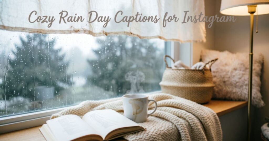 Cozy Rain Day Captions for Instagram – warm rainy day captions, relaxing indoor vibes, and aesthetic cozy rain moments for Instagram
