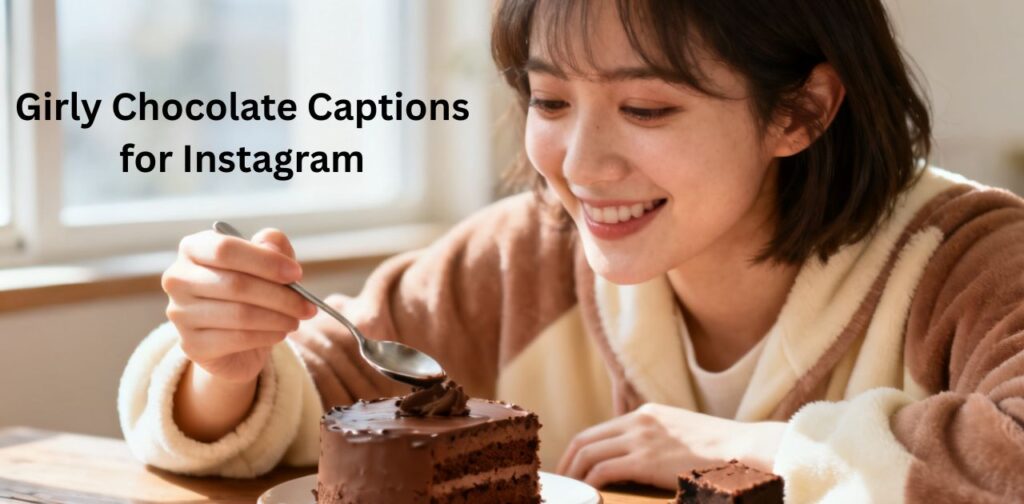 Girly chocolate captions for Instagram that are cute, sweet, and aesthetic, perfect for sharing delicious dessert moments, cozy vibes, and fun feminine social media posts.