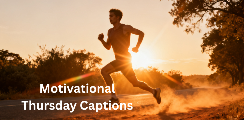 ‘Motivational Thursday Captions’ designed for Instagram inspiration and positive vibes.