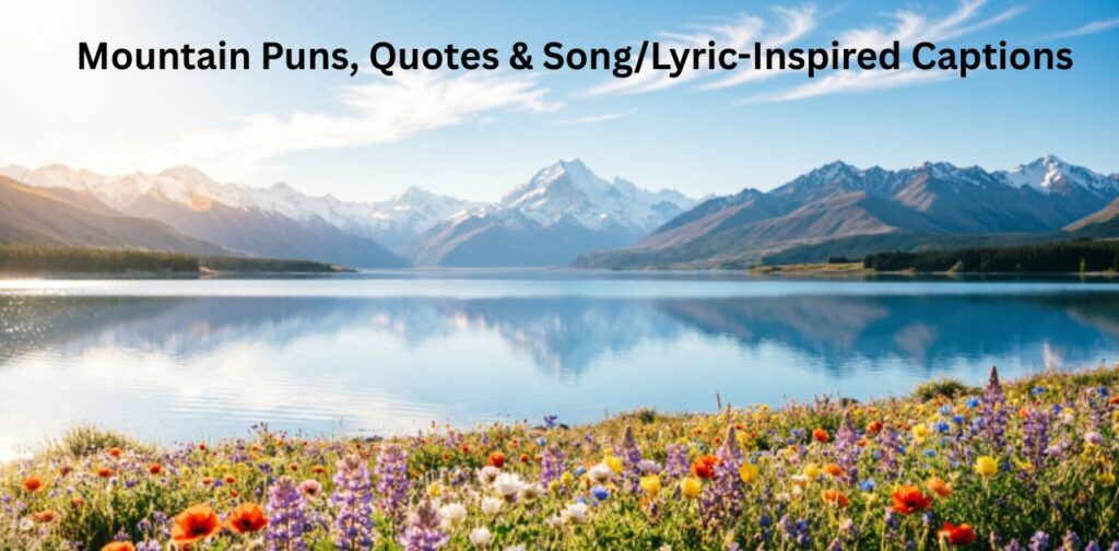 Song lyric inspired mountain captions for short mountain captions for Instagram and aesthetic travel mood