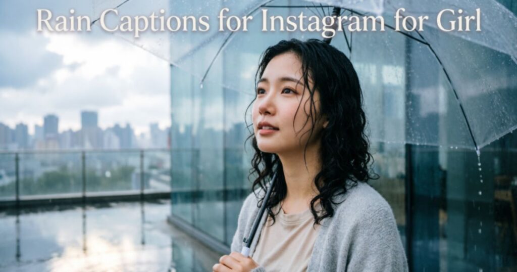 Rain Captions for Instagram for Girl – cute rainy day captions, aesthetic mood quotes, and girly rain vibes for Instagram