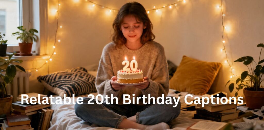 relatable 20th birthday captions with real life emotions and simple celebration